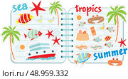 Scrapbook elements with tropics. Стоковая иллюстрация, агентство Ingram Publishing / Фотобанк Лори