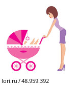 Mother with a carriage. Стоковая иллюстрация, агентство Ingram Publishing / Фотобанк Лори