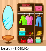 Preview the hall closet with design elements. Vector illustration. Стоковая иллюстрация, агентство Ingram Publishing / Фотобанк Лори