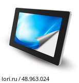 Tablet pc with open page. Vector. Стоковая иллюстрация, агентство Ingram Publishing / Фотобанк Лори