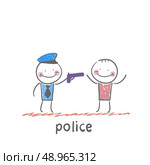 police. Fun cartoon style illustration. The situation of life. Стоковая иллюстрация, агентство Ingram Publishing / Фотобанк Лори