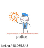police. Fun cartoon style illustration. The situation of life. Стоковая иллюстрация, агентство Ingram Publishing / Фотобанк Лори