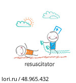 resuscitation in a hurry to sick patient. Стоковая иллюстрация, агентство Ingram Publishing / Фотобанк Лори