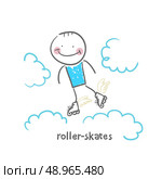 roller-skates. Fun cartoon style illustration. The situation of life. Стоковая иллюстрация, агентство Ingram Publishing / Фотобанк Лори
