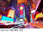 Times Square Manhattan New York all the ads deleted US. Стоковое фото, агентство Ingram Publishing / Фотобанк Лори