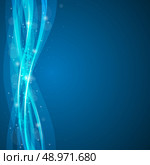 Blue vector background with abstract lines and glow. Стоковая иллюстрация, агентство Ingram Publishing / Фотобанк Лори