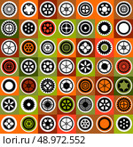 A mosaic consisting of gear of different color. Стоковая иллюстрация, агентство Ingram Publishing / Фотобанк Лори