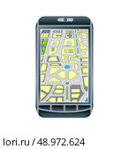 Mobile touch phone with GPS. Стоковая иллюстрация, агентство Ingram Publishing / Фотобанк Лори