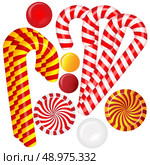 Set with different red and white candies. Стоковая иллюстрация, агентство Ingram Publishing / Фотобанк Лори