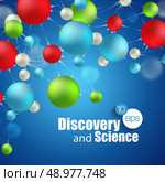 Chemical Science and discovery. Vector illustration. Molecule and flasks. Chemical Science and discovery. Vector illustration. Molecule  flasks. Стоковая иллюстрация, агентство Ingram Publishing / Фотобанк Лори