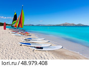 Platja de Muro Esperanza beach in Alcudia Bay Majorca Mallorca. Стоковое фото, агентство Ingram Publishing / Фотобанк Лори