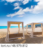 Majorca Cala Mesquida beach in Mallorca Balearic Islands of Spain. Стоковое фото, агентство Ingram Publishing / Фотобанк Лори