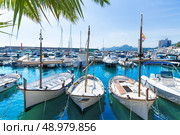 Majorca Cala Ratjada Rajada marina port boats  in Capdepera Mallorca. Стоковое фото, агентство Ingram Publishing / Фотобанк Лори