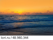 Majorca Sunset in Es Trenc beach in Campos of Mallorca at Balearic islands Spain. Стоковое фото, агентство Ingram Publishing / Фотобанк Лори