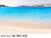 Mallorca Cala Santa Ponsa Ponca beach in Calvia Majorca Balearic islands of Spain. Стоковое фото, агентство Ingram Publishing / Фотобанк Лори