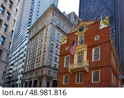 Boston Old State House buiding in Massachusetts 
USA. Стоковое фото, агентство Ingram Publishing / Фотобанк Лори