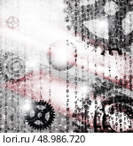 Gray background with the gears. Vector illustration. Стоковая иллюстрация, агентство Ingram Publishing / Фотобанк Лори