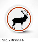 prohibited from shooting elk, red mark on a white background. Стоковая иллюстрация, агентство Ingram Publishing / Фотобанк Лори