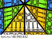 colorated glass and sun in morocco africa window and light. Стоковое фото, агентство Ingram Publishing / Фотобанк Лори