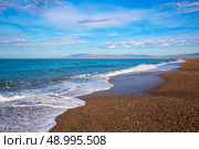Almeria Cabo de Gata San Miguel beach shore in Spain. Стоковое фото, агентство Ingram Publishing / Фотобанк Лори