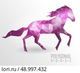 Abstract polygonal horse. Geometric hipster illustration. Polygonal horse. Стоковая иллюстрация, агентство Ingram Publishing / Фотобанк Лори