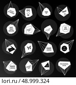 Abstract polygonal label and bubble design. Cosmic style. low poly illustration. Abstract polygonal label design. Elements of astronomy . Стоковая иллюстрация, агентство Ingram Publishing / Фотобанк Лори