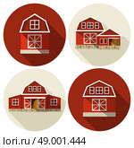 Farm buildings country houses and warehouses flat icons set isolated vector illustration. Farm Building Flat. Стоковая иллюстрация, агентство Ingram Publishing / Фотобанк Лори