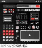 Vector plat transparent Web, mobile Elements, icons. Buttons and Label. Стоковая иллюстрация, агентство Ingram Publishing / Фотобанк Лори