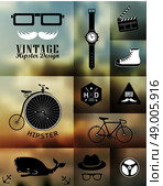 Hipster style info graphic element and icon . Vector illustration .Blur, shadows background. Стоковая иллюстрация, агентство Ingram Publishing / Фотобанк Лори