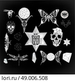 Abstract  gothic sacral illustration with polygon,  crystal design element, symbol, sign for tattoo. Стоковая иллюстрация, агентство Ingram Publishing / Фотобанк Лори