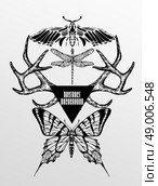 Abstract  gothic sacral illustration with polygon,  crystal design element, symbol, sign for tattoo. Стоковая иллюстрация, агентство Ingram Publishing / Фотобанк Лори
