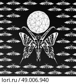 Abstract  gothic sacral illustration with polygon,  crystal design element, symbol, sign for tattoo. Стоковая иллюстрация, агентство Ingram Publishing / Фотобанк Лори