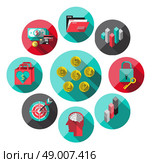 Money, business, finance. Flat icons set for Web and Mobile Application. Стоковая иллюстрация, агентство Ingram Publishing / Фотобанк Лори
