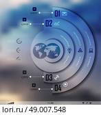 Transparent business Infographics, plat elements. Shadows options, diagram on blur landscape can be used for workflow layout, banner, step up options,  number options,  web template. Стоковая иллюстрация, агентство Ingram Publishing / Фотобанк Лори