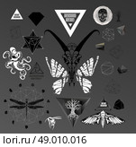 Abstract hipster  illustration with polygonal design element, symbol, sign for tattoo. Стоковая иллюстрация, агентство Ingram Publishing / Фотобанк Лори