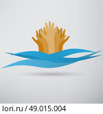 Drowning and reaching out hand for help. Стоковая иллюстрация, агентство Ingram Publishing / Фотобанк Лори
