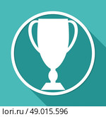 Icon Champions Cup on white circle with a long shadow. Стоковая иллюстрация, агентство Ingram Publishing / Фотобанк Лори