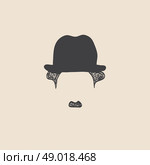 Man with mustache wearing a vintage hat. sketch style. Стоковая иллюстрация, агентство Ingram Publishing / Фотобанк Лори