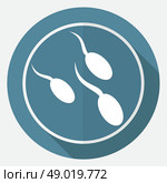 Sperm icon on white circle with a long shadow. Стоковая иллюстрация, агентство Ingram Publishing / Фотобанк Лори