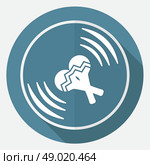 microphone icon on white circle with a long shadow. Стоковая иллюстрация, агентство Ingram Publishing / Фотобанк Лори