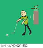 man playing golf illustration. Стоковая иллюстрация, агентство Ingram Publishing / Фотобанк Лори