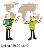 teacher showing a globe of the world illustration. Стоковая иллюстрация, агентство Ingram Publishing / Фотобанк Лори