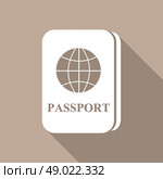 Passport icon a long shadow. Стоковая иллюстрация, агентство Ingram Publishing / Фотобанк Лори