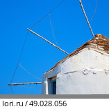  old mill in santorini      greece europe  and the sky. Стоковое фото, агентство Ingram Publishing / Фотобанк Лори