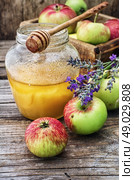 Still life from the harvest of ripe apples and honey to the Church celebration of the apple feast day. Стоковое фото, агентство Ingram Publishing / Фотобанк Лори
