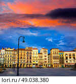 Pamplona Navarra in Spain plaza del Castillo square downtown. Стоковое фото, агентство Ingram Publishing / Фотобанк Лори