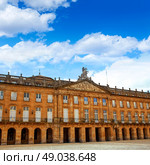 Santiago de Compostela Plaza Obradoiro arcade end of Saint James Way in Galicia Spain. Стоковое фото, агентство Ingram Publishing / Фотобанк Лори