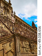 Santiago de Compostela Cathedral end of Saint James Way Plaza Obradoiro in Galicia Spain. Стоковое фото, агентство Ingram Publishing / Фотобанк Лори