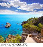 Cami de Ronda track at Lloret de Mar of Costa Brava Catalonia Punta des Calafats. Стоковое фото, агентство Ingram Publishing / Фотобанк Лори