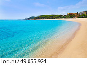 Platja Fenals Fanals Beach in Lloret de Mar at Costa Brava of Catalonia Girona Spain. Стоковое фото, агентство Ingram Publishing / Фотобанк Лори